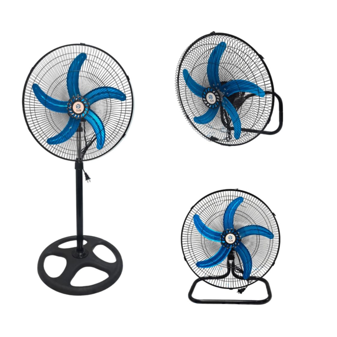 COMBO X4 Ventiladores de Pedestal, Abanico de 5 Aspas Giratorio de 18 Pulgadas, Ventilador de 3 Velocidades